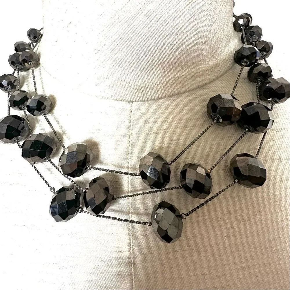 Kenneth Cole black beaded necklace